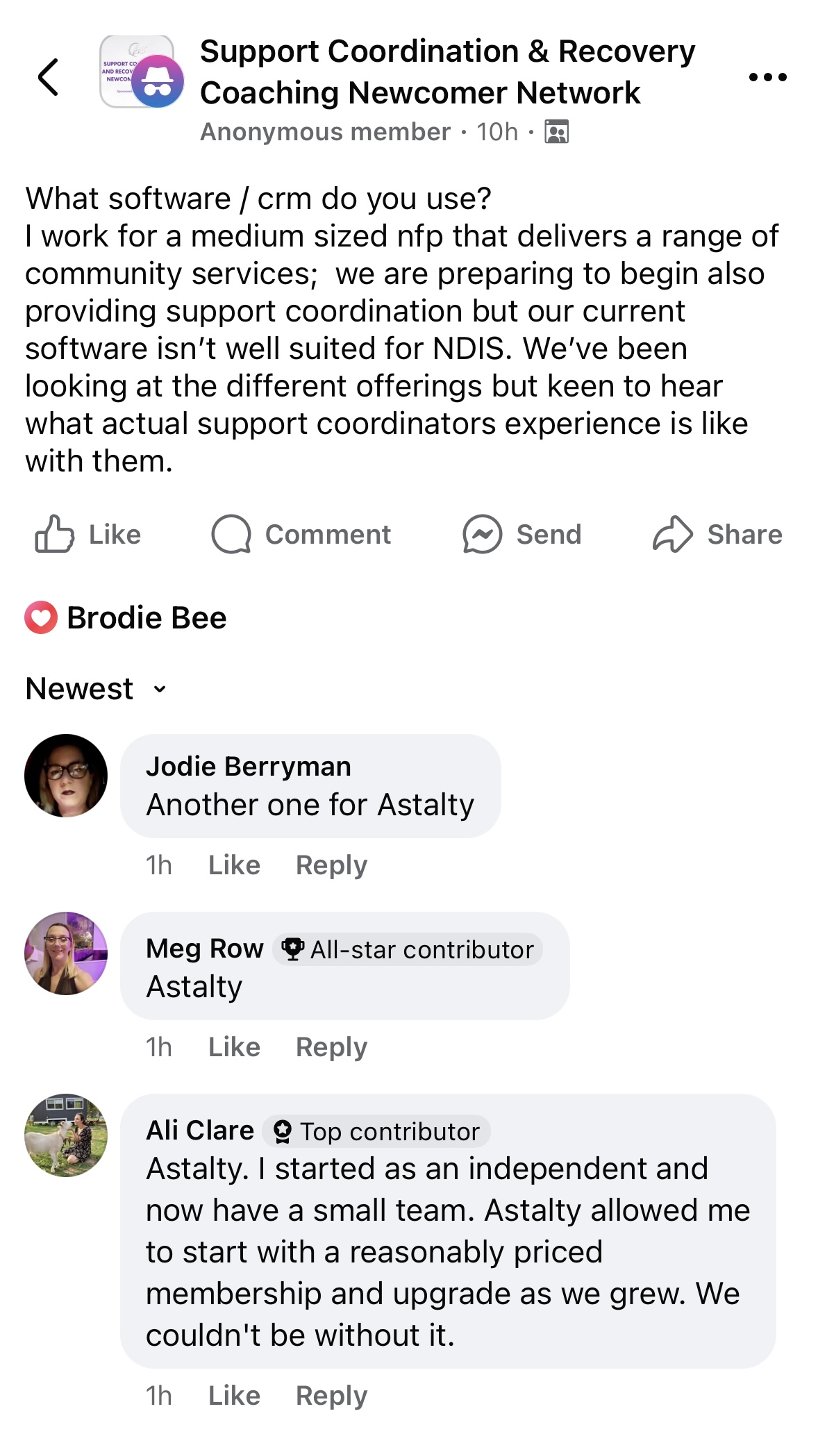 Social media screenshot 2